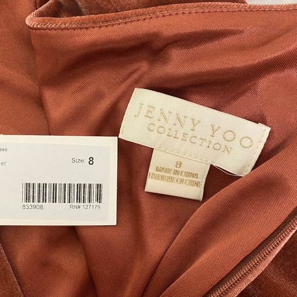 Jenny Yoo BNWT size 8 Cybill dress. English Rose stretch velvet. - Picture 6 of 10